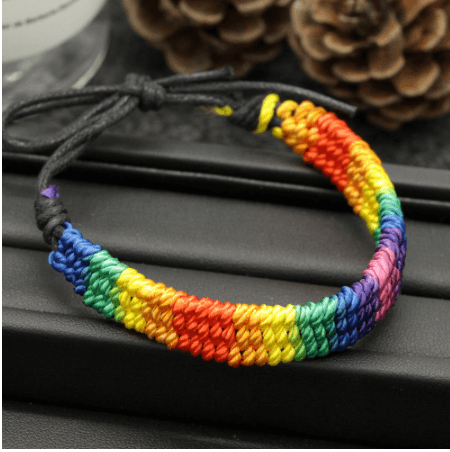 Knotted rainbow bracelet