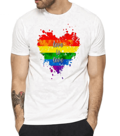 T Shirt Short Sleeve White Love Is Love