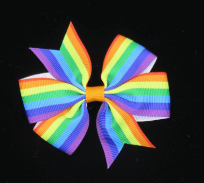 Bohemian rainbow bow with clip approx. 10cm wide