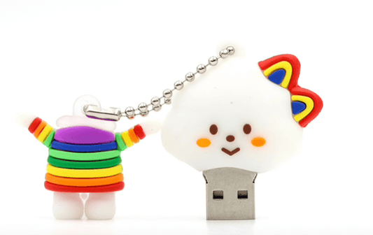 Usb Stick Bear With Rainbow T shirt