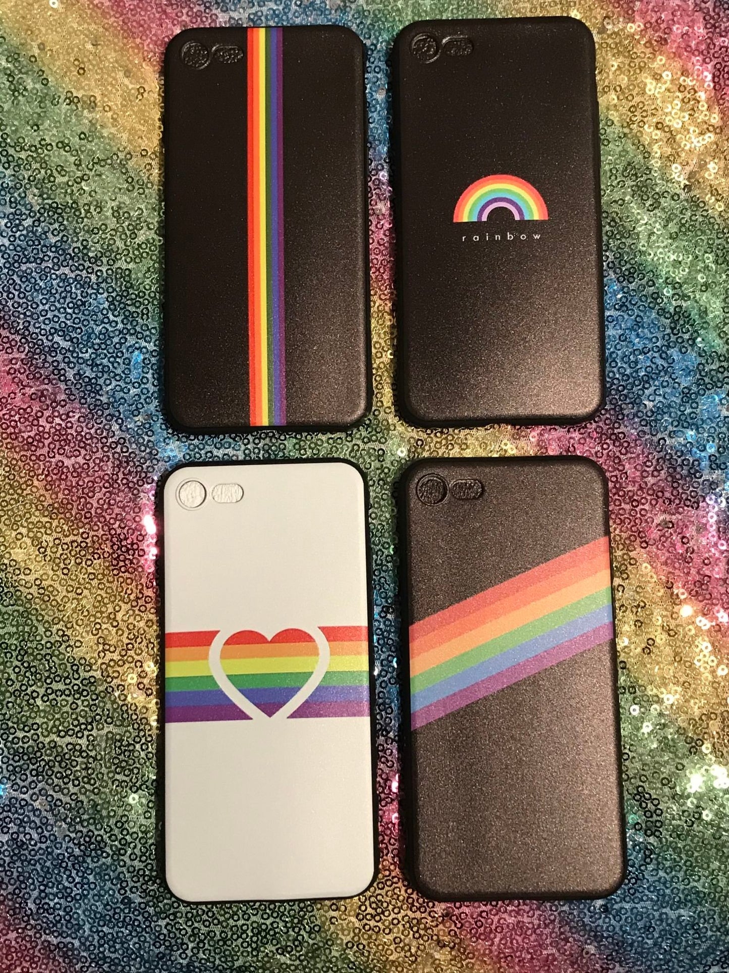 Coque souple pour iPhone 7 8 avec arc-en-ciel magique