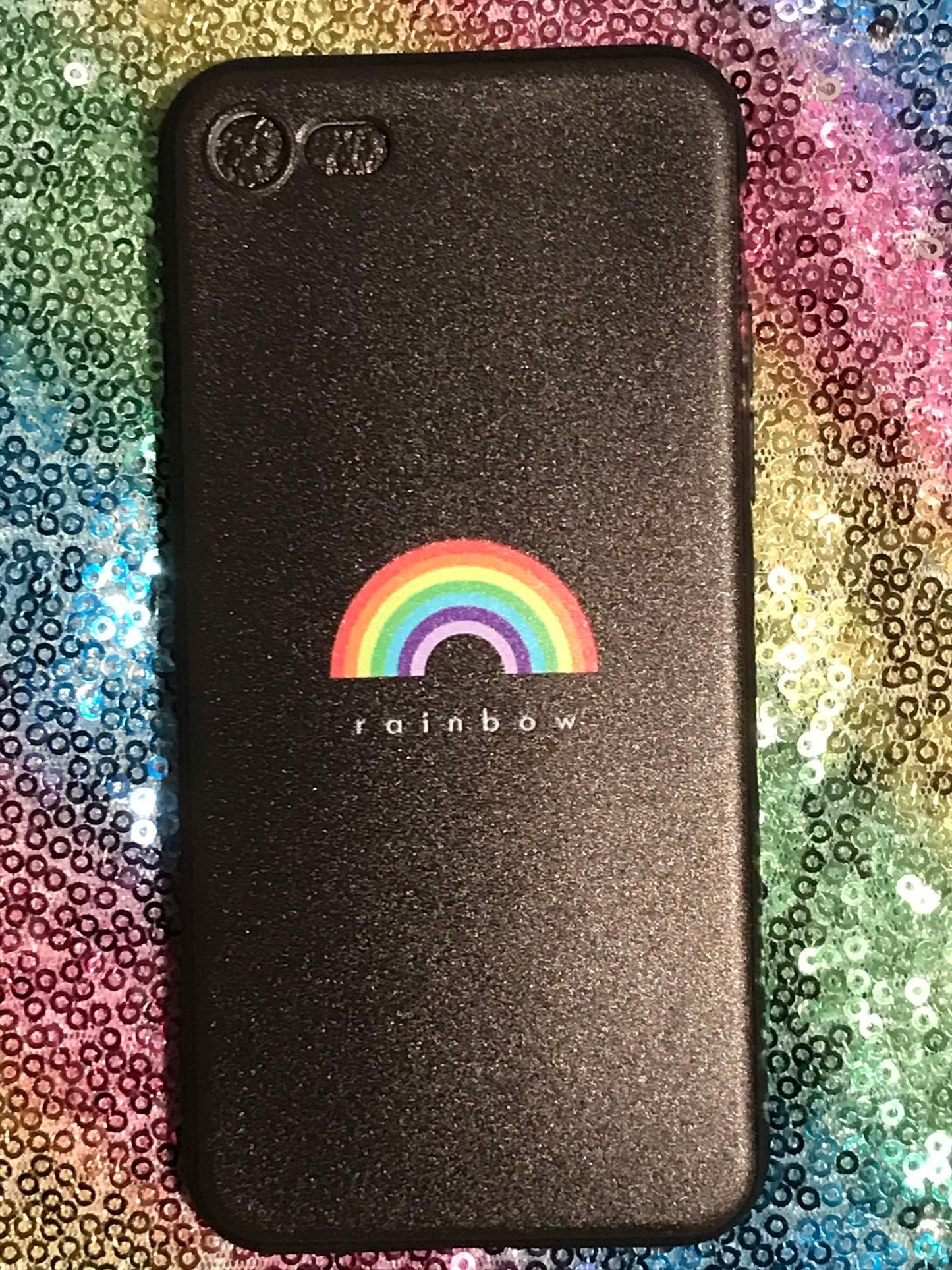 Coque souple pour iPhone 7 8 avec arc-en-ciel magique