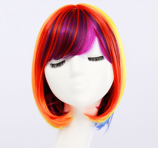 Wig Bob In Rainbow Colors