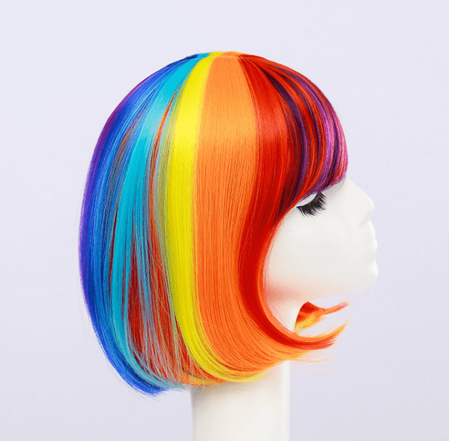 Wig Bob In Rainbow Colors