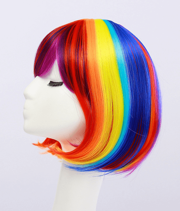 Wig Bob In Rainbow Colors