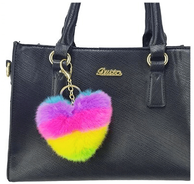 Key and bag hanger rainbow heart