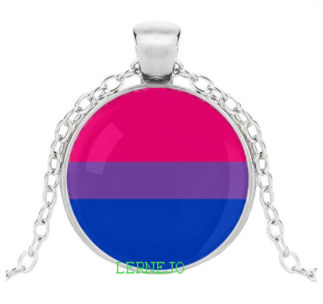 Collier Arc-en-ciel Avec Pendentif Rond Bisexuel