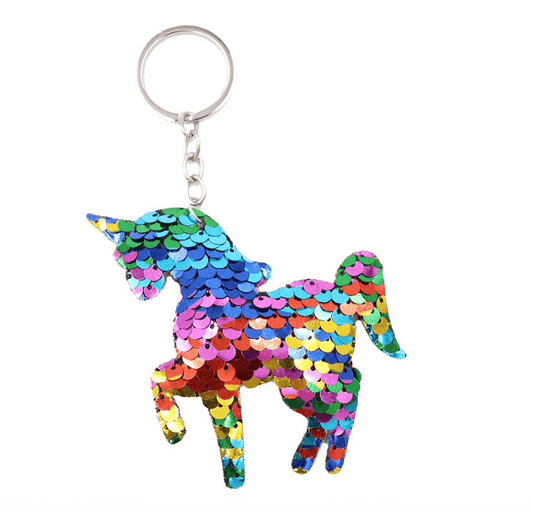 Sparkling sequin unicorn ideal as a key and bag pendant