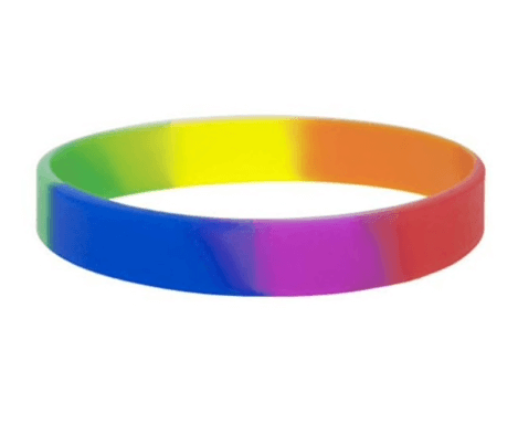 Bracelet arc-en-ciel étroit en silicone