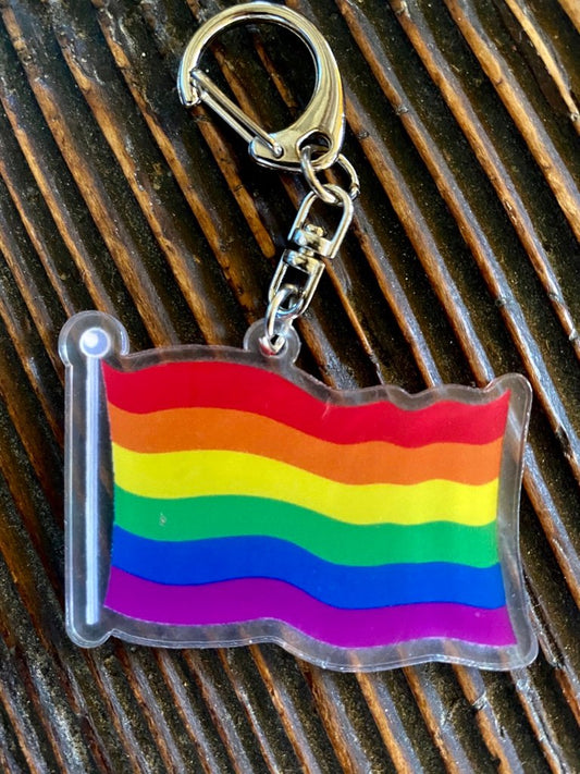 Key and bag charm rainbow flag