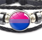 Leather Bracelet With Removable Button Bisexual