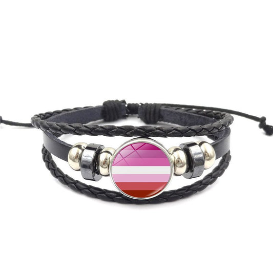 Lederarmband Mit Abnehmbaren Knopf Lesbisch