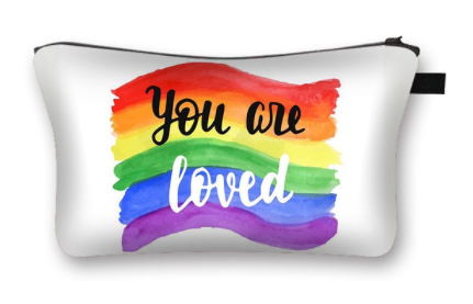 Practical cosmetic bag in white with the saying You Are Loved