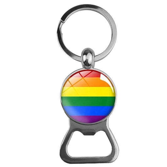 Bottle opener with rainbow stripes