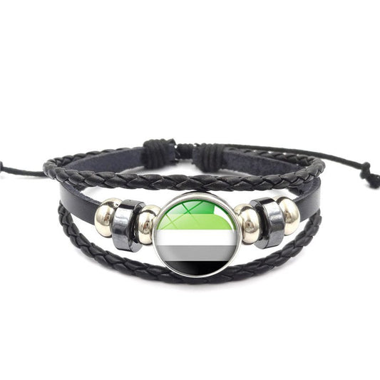 Lederarmband Mit Abnehmbaren Knopf Aromantic