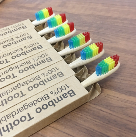 Ecological Bamboo Toothbrush With Rainbow Bristles