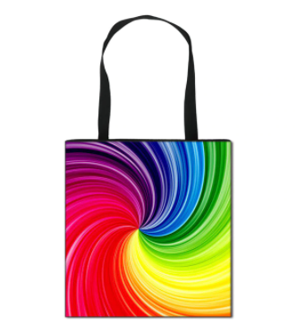 Fabric bag rainbow swirl