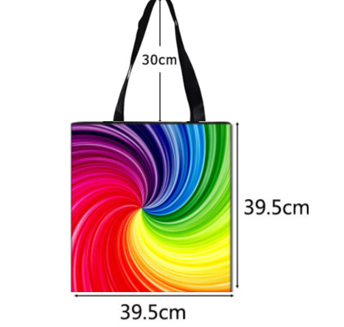 Fabric bag rainbow swirl