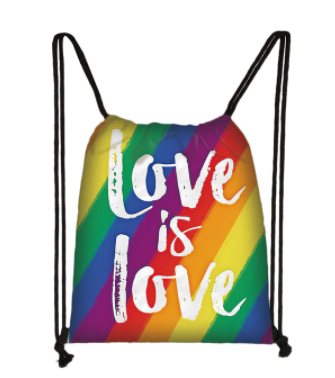 Drawstring Backpack Rainbow Colors Love Is Love