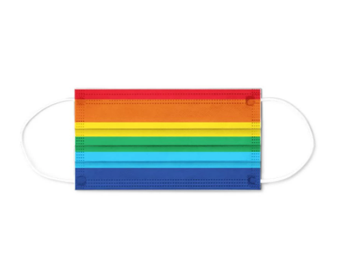 Coole Einwegmaske im Regenbogendesign