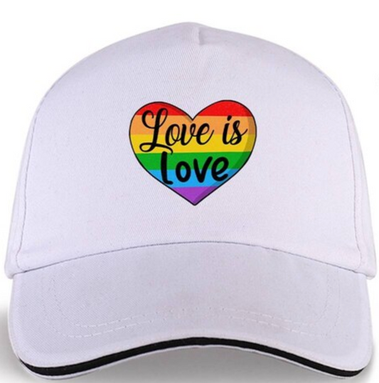 Baseball cap in white "Love is Love"