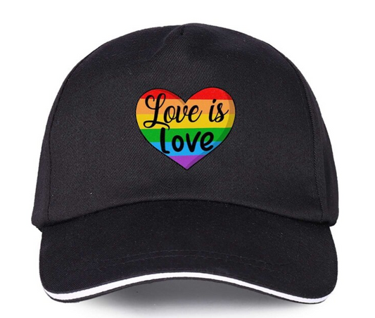 Baseball cap in black "Love is Love"