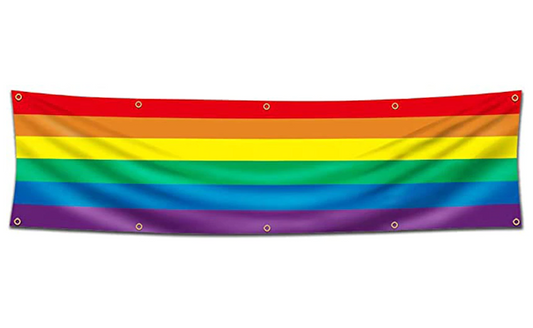 Drapeau arc-en-ciel XL 60 x 240 cm avec 10 oeillets