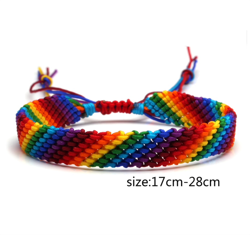 Rainbow bracelet hand knotted