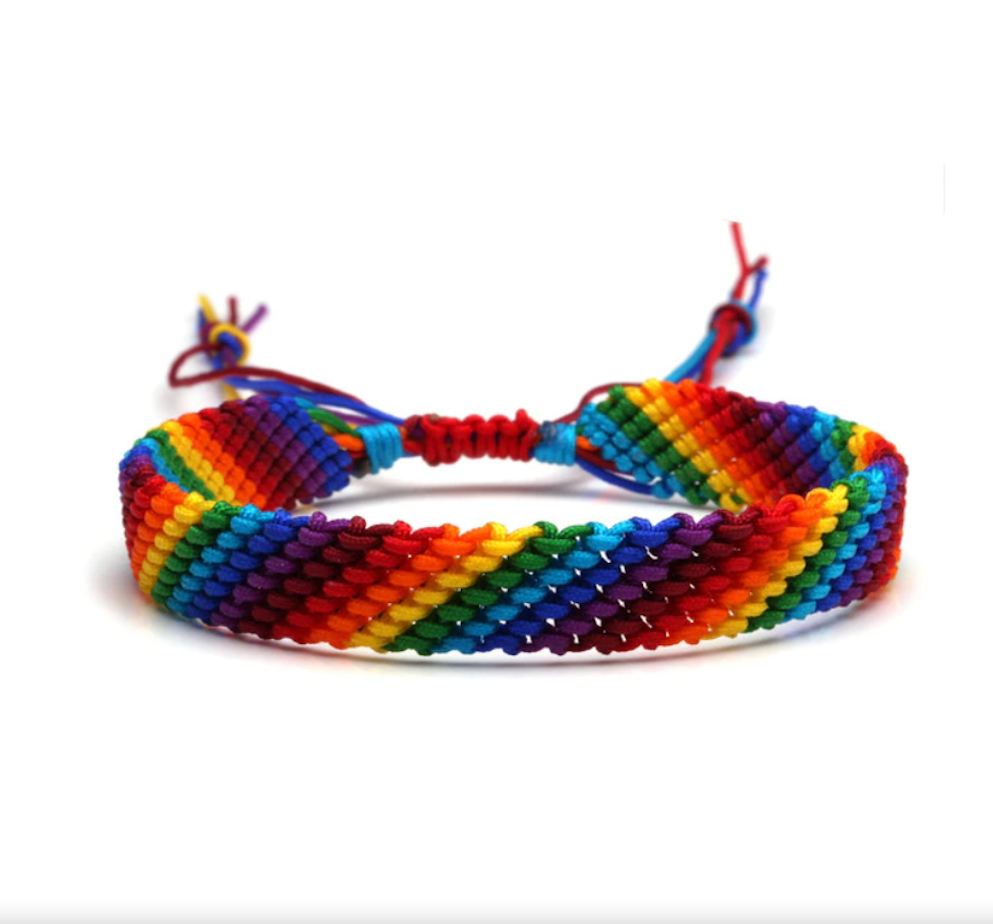 Rainbow bracelet hand knotted