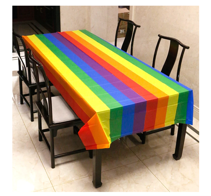 Tischdecke in Regenbogenfarben