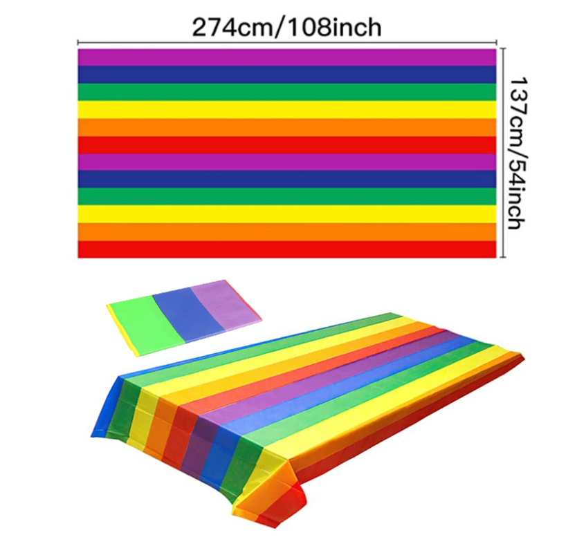 Tischdecke in Regenbogenfarben