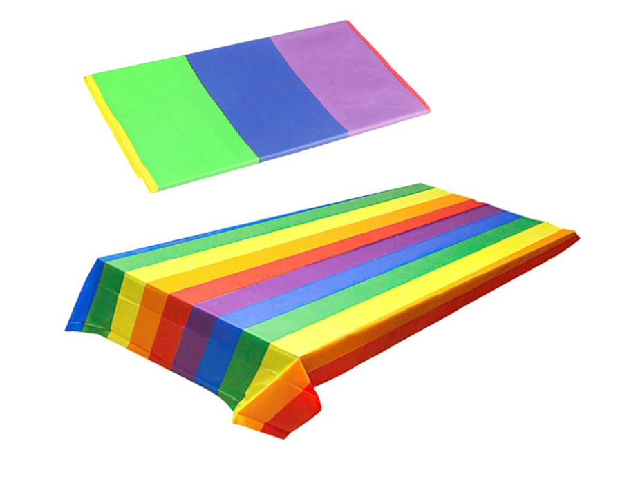 Tischdecke in Regenbogenfarben