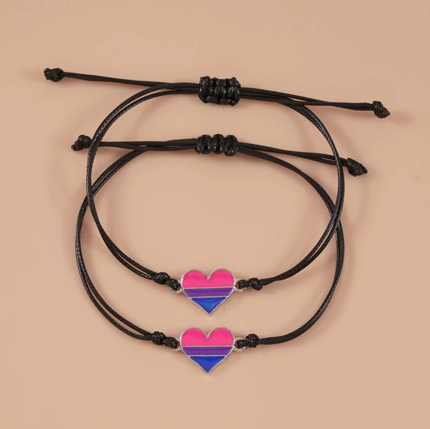 Fine Bracelet Bisexual Heart 1 set of 2 pieces