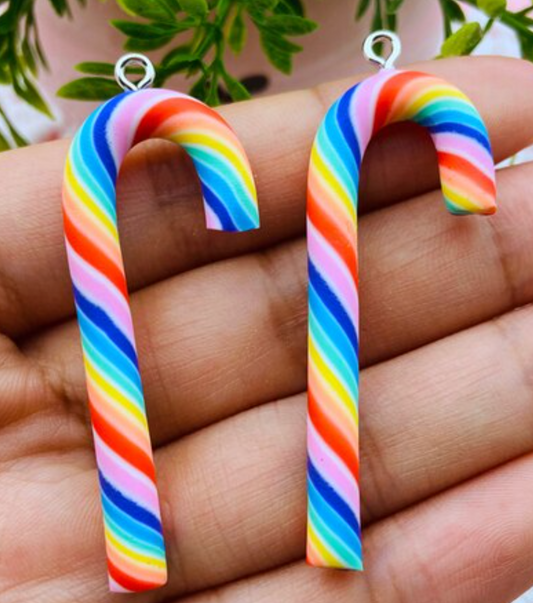 Candy Cane Rainbow Pendant Set of 10