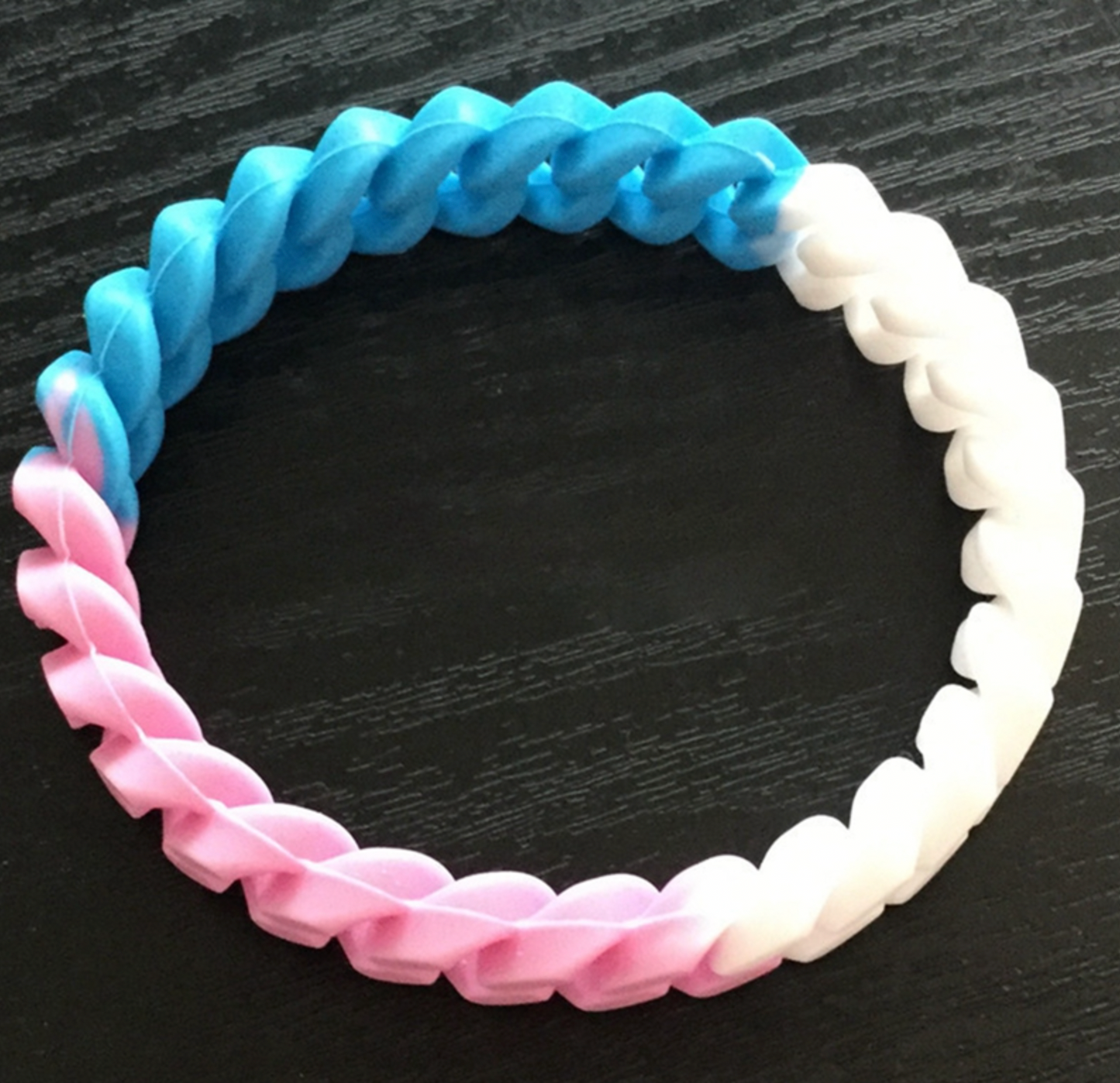 Armband schmal gekringelt aus Silikon - Transgender