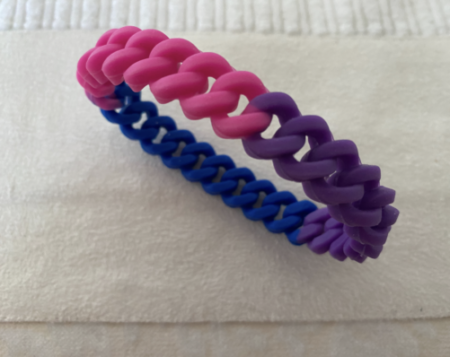 Armband schmal gekringelt aus Silikon - Bisexuell