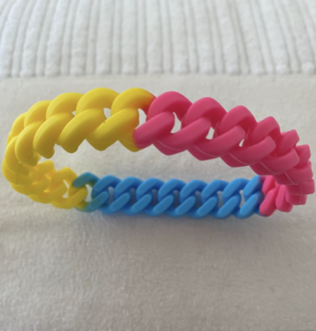 Armband schmal gekringelt aus Silikon - Pansexuell