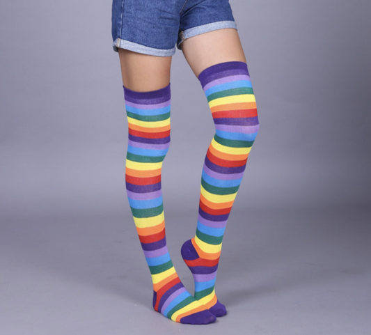 Chaussettes hautes arc-en-ciel