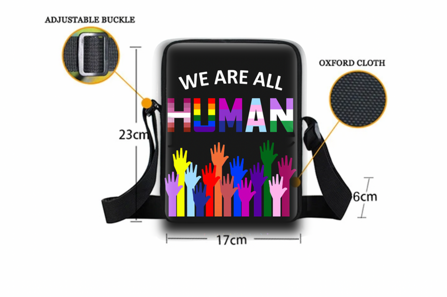 Practical shoulder bag "HUMAN"