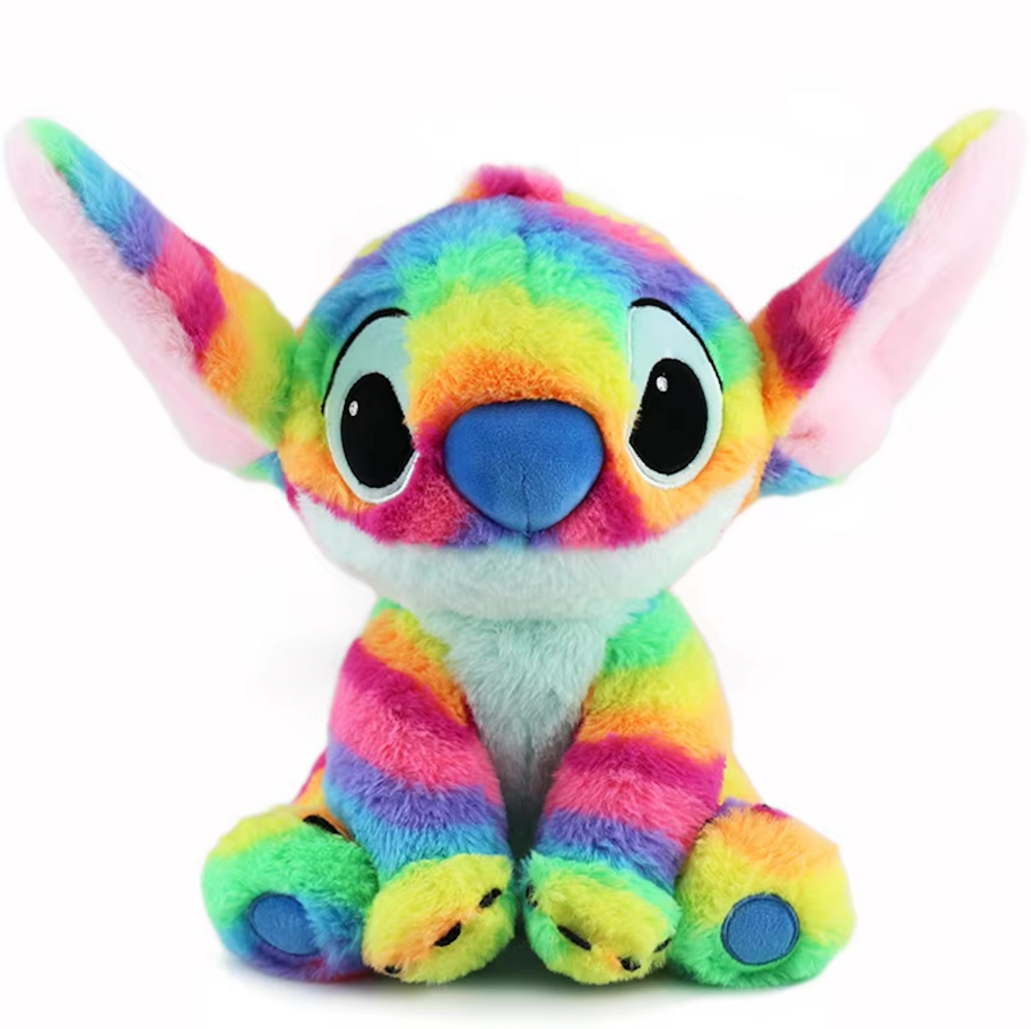 Egg horn plush toy with rainbow colors