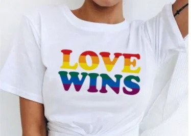 T-shirt kurzarm weiss - LOVE WINS